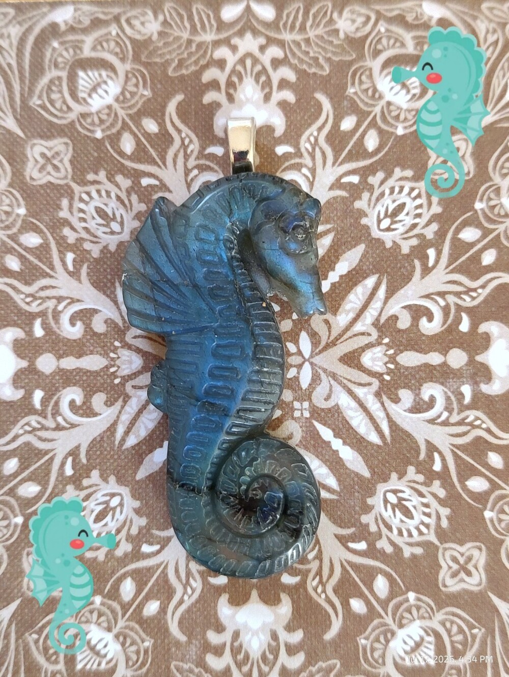 *New* Blue Flash Labradorite Seahorse
